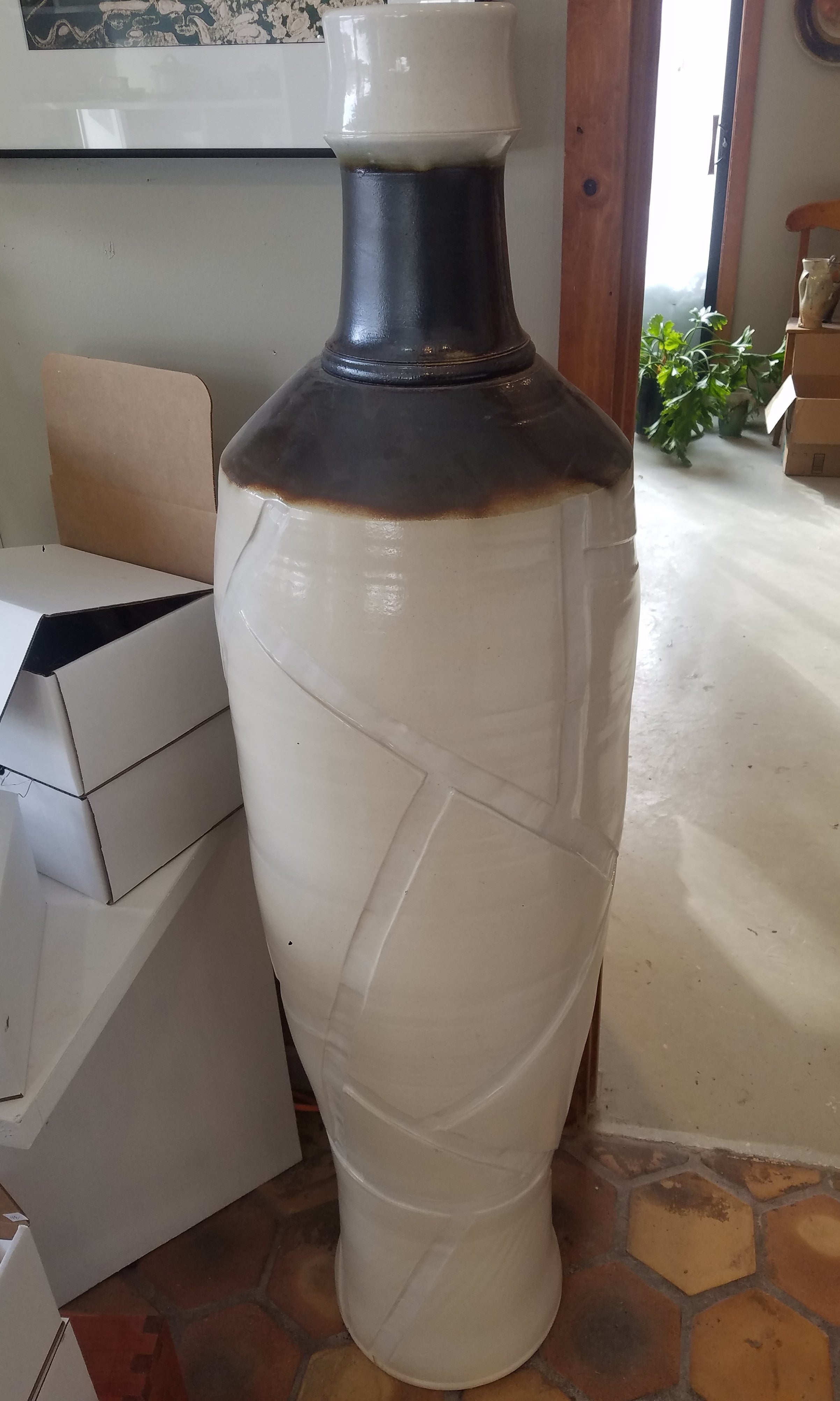 White Geometric Vessel