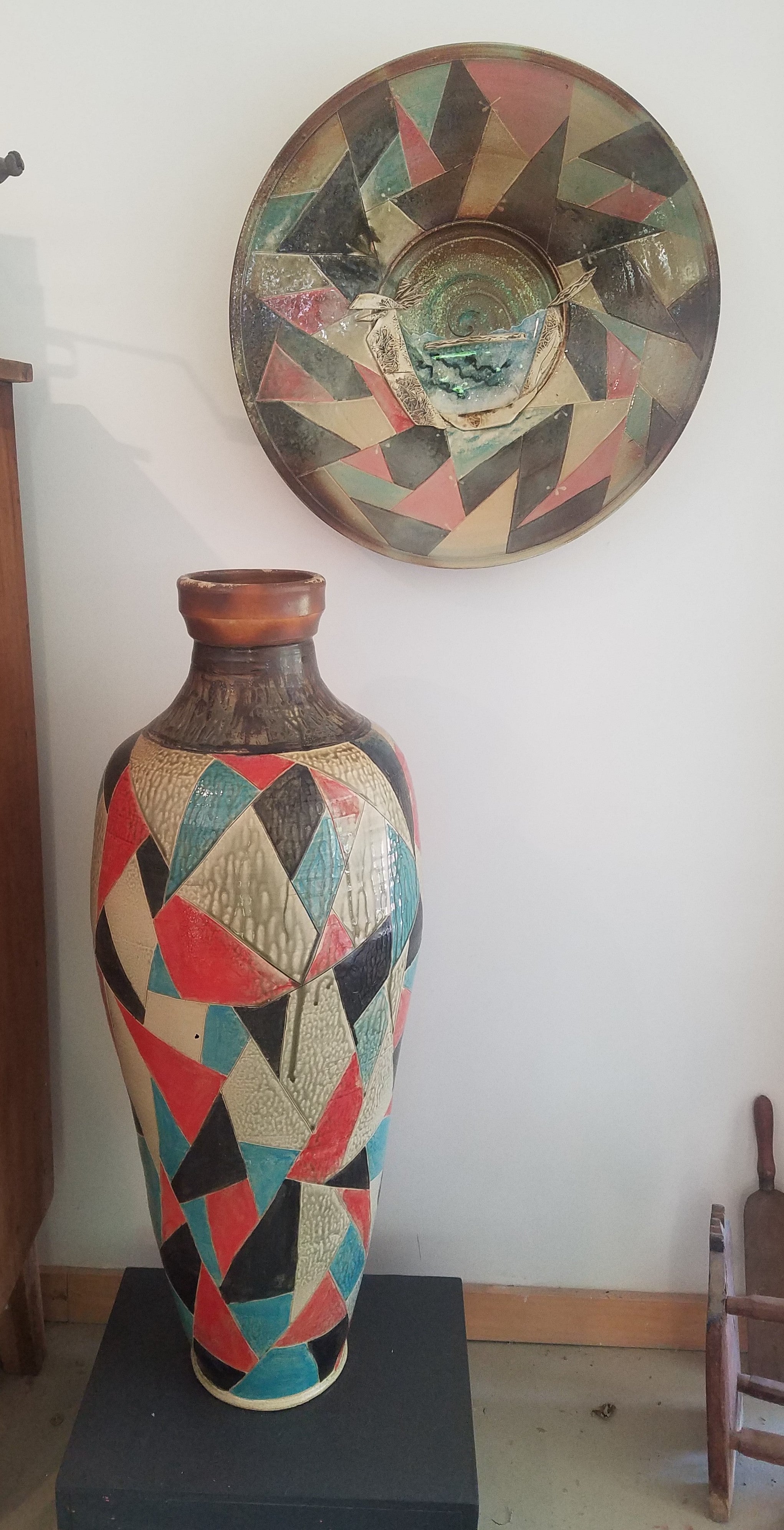 Set of Quilted Vessel & Platter