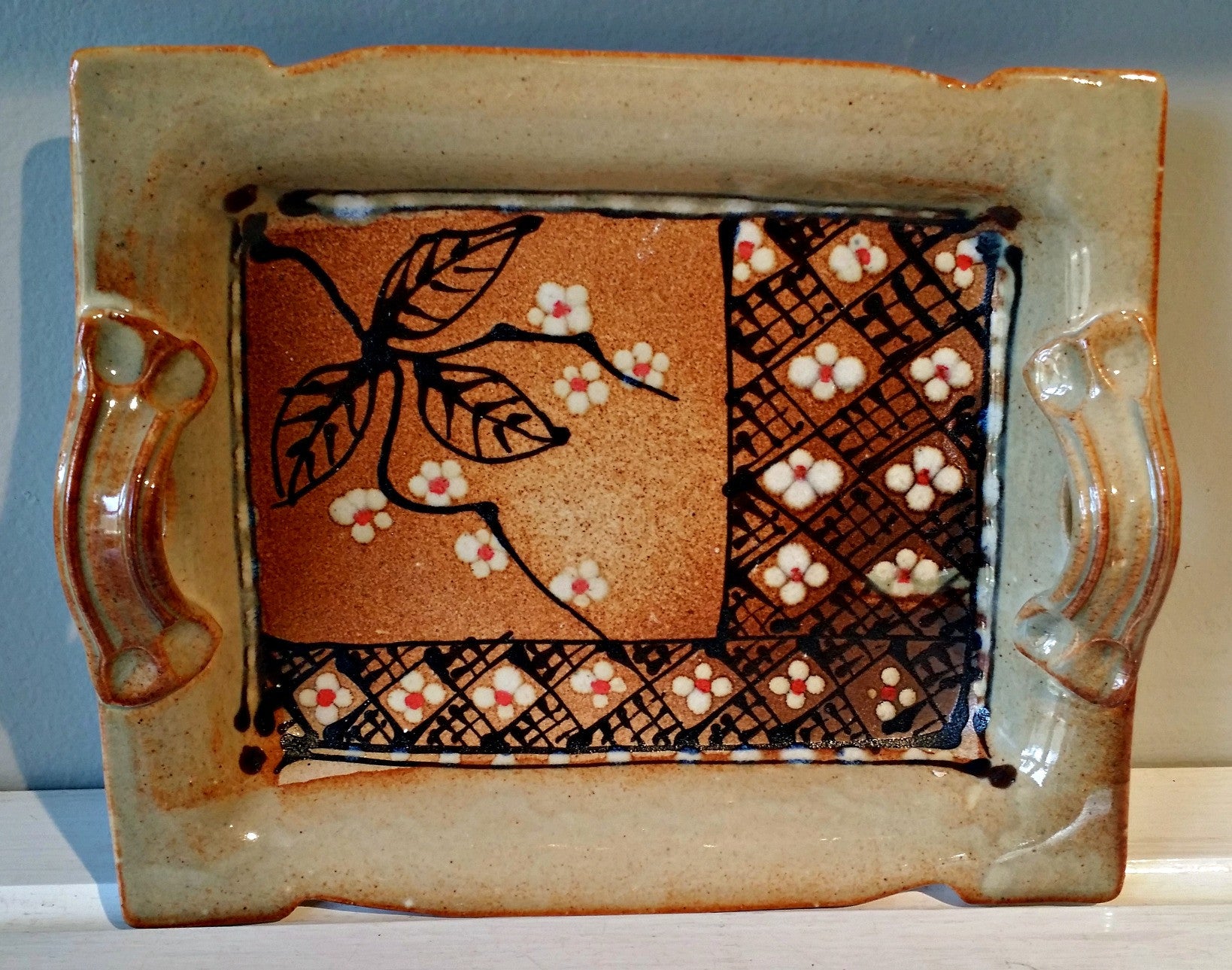 Hand Painted Platter w/ Free Sauce Bowl