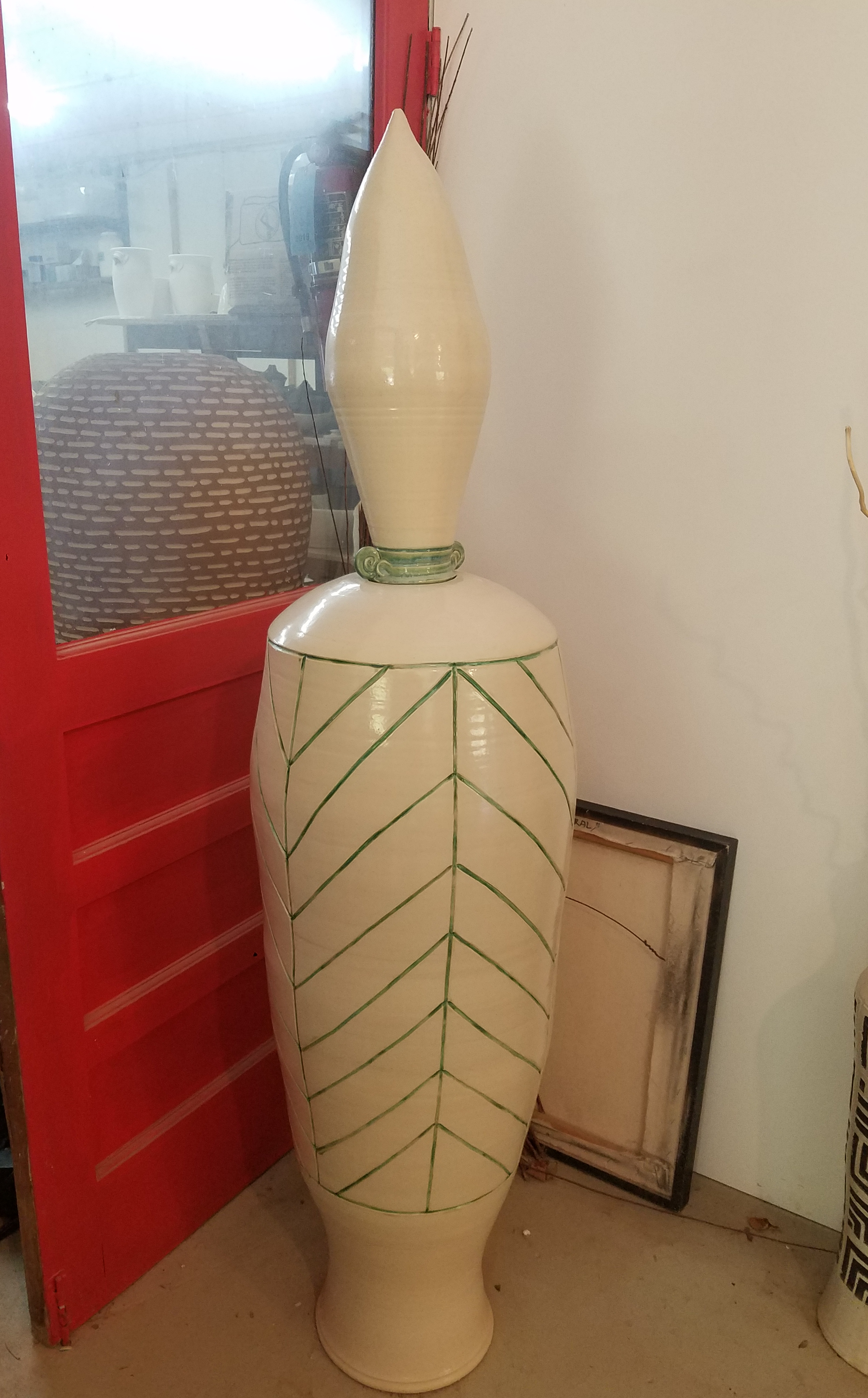 White Herringbone Vessel